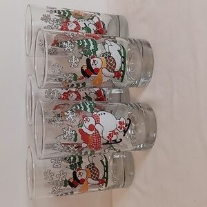 Vintage 1999 Home Interiors Frosty The Snowman Drinking Glasses